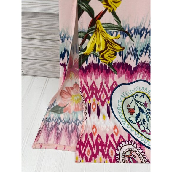 Chicos Ikat Patterned Maxi‎ Skirt Tropical Floral Multicolor Size 0 Small - Picture 3 of 7